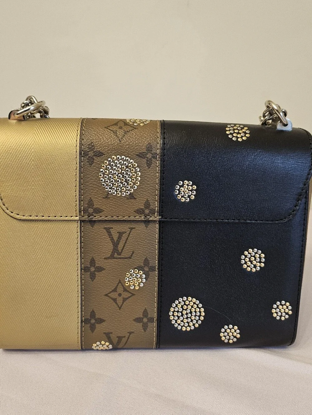 Louis Vuitton Limited Edition Monogram Studded Twist MM Bag